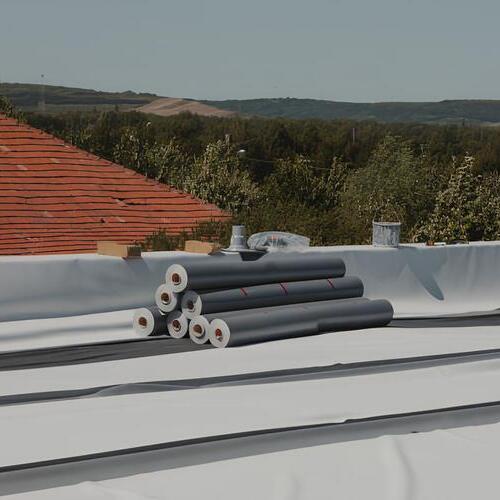 rolls of PVC roofing