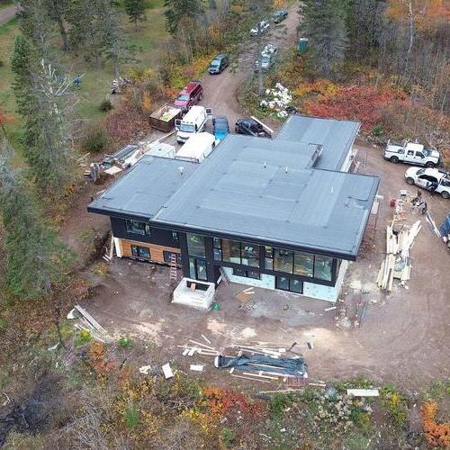 flat roofing system from above