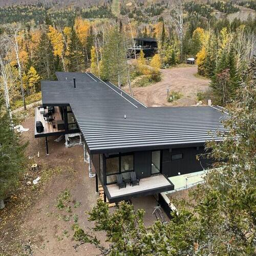 view from above of a metal roofing system