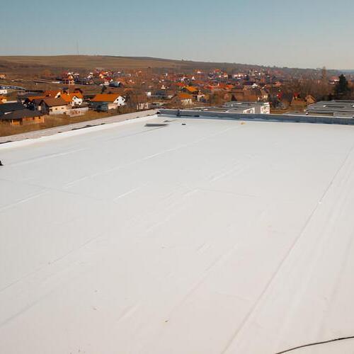 view from above of a silicone roof